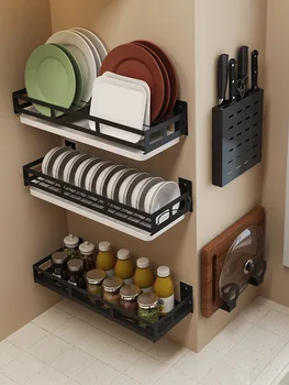 

kitchen accessories organizer cutting board holder dish pan organizer rack kitchen supplies storage cookware shelf wall hanging
