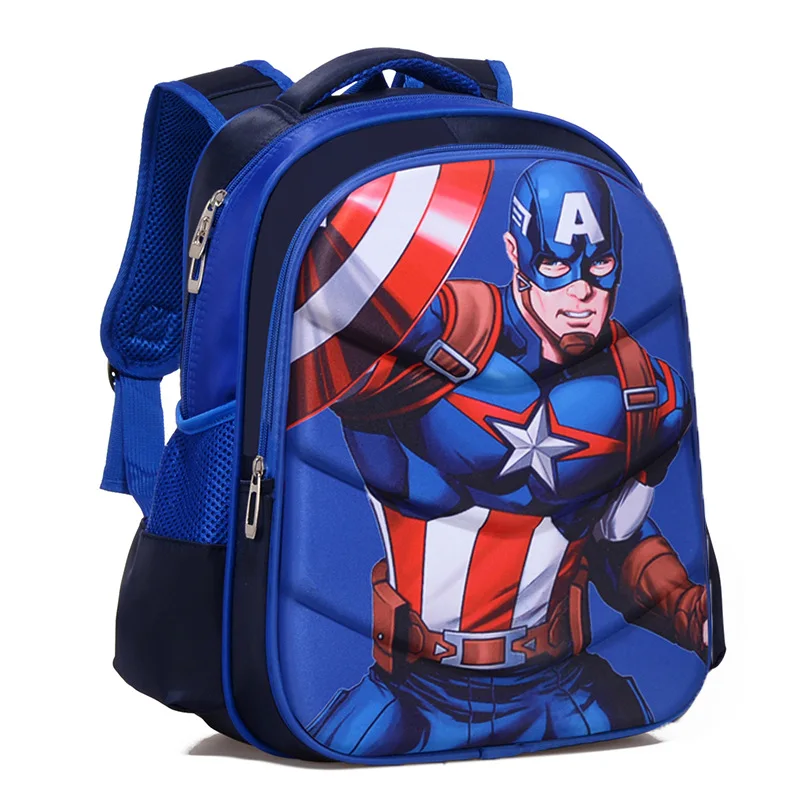 Детская школьная сумка с объемным рисунком из мультфильма Marvel, модный рюкзак для мальчиков с изображением Капитана Америки, рюкзак на молнии, подходит для подростков - Цвет: B2