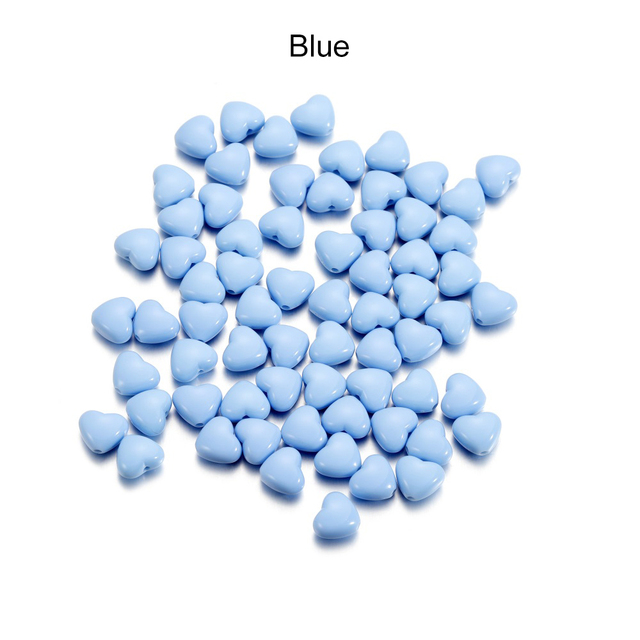 Candy Color Acrylic Heart Shape Bead Plastic Pastel Spacer For DIY Jewelry Craft Making Necklace Bracelet Accessories