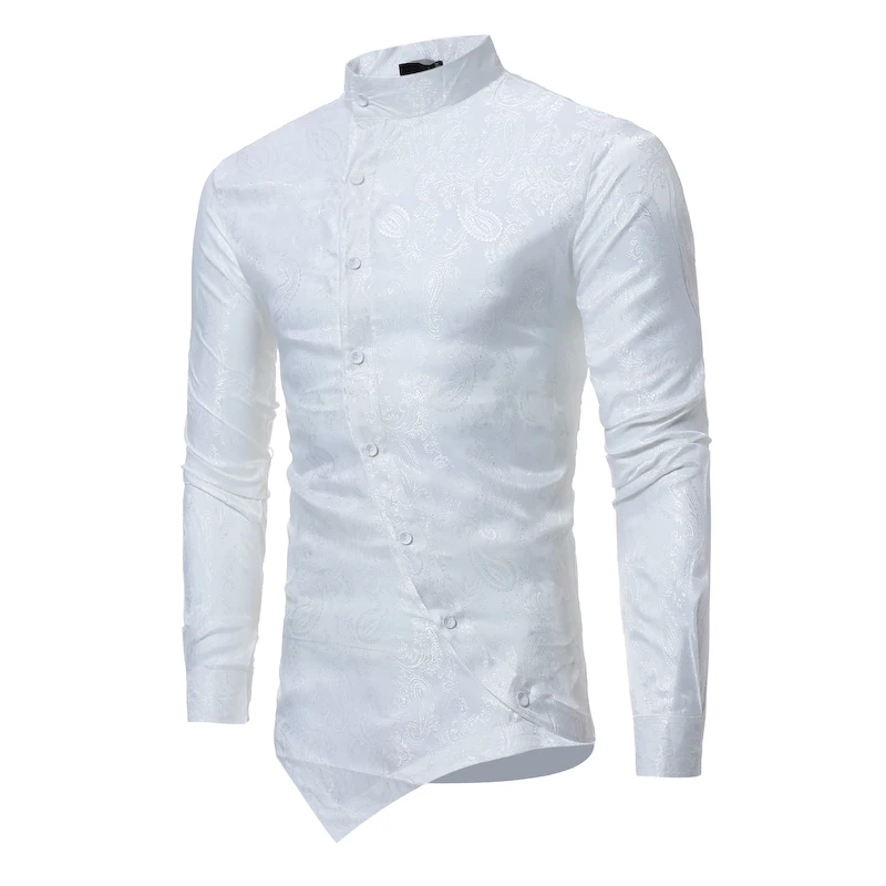 Классический жаккардовый Мужской Топ Европейский Размер S M L XL XXL бизнес Банкетный мужской костюм рубашки