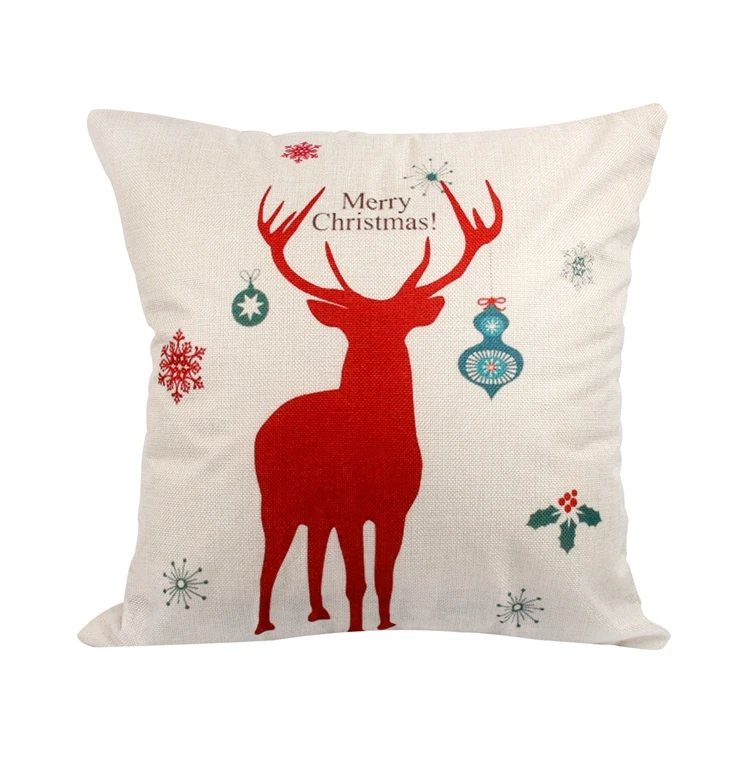 Cushion cover 28 Navidad Рождественский чехол для подушки с рождественским декором для дома рождественские украшения олень Санта Клаус счастливый год - Цвет: Cushion cover 28
