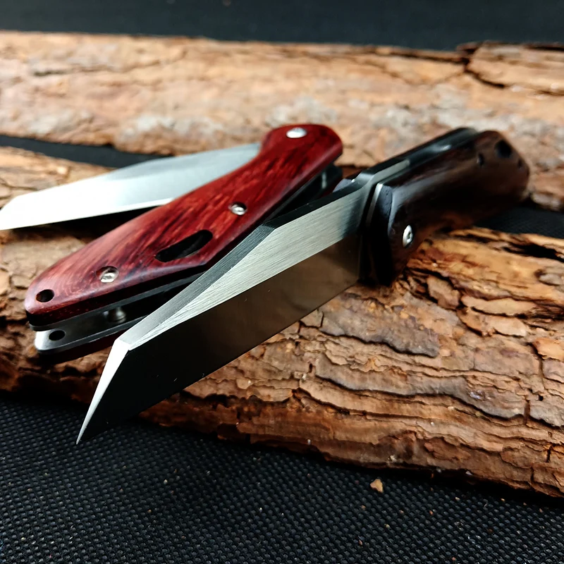 Лидер продаж складной нож для повседневного использования бритва Тактический походный карманный нож для выживания 440C лезвие деревянная ручка Открытый инструмент для выживания охоты