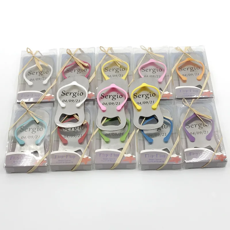 100PCS Custom Printing Logo Flip Flop Bottle Opener Customization