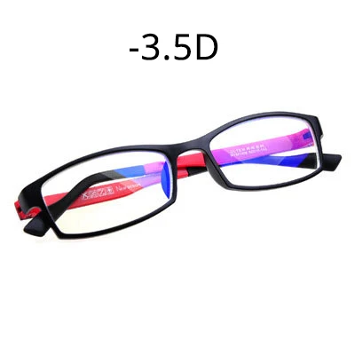 Ralferty TR90, оптическая оправа для очков с линзами для близорукости, для женщин, мужчин, студентов, маленькая оправа для очков, степень oculos-1,0 до-4,0 - Цвет оправы: Red -350D