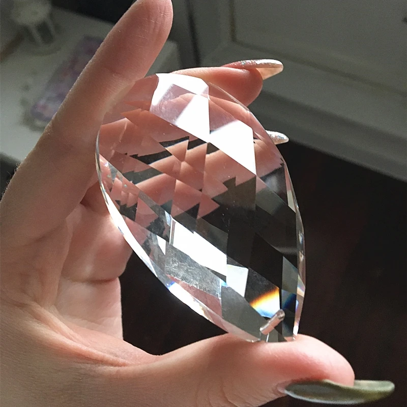 76mm Glass Art Crystal Prism Pendant Chandelier Lamp Hanging Ornament DIY Suncatcher Faceted Teardrop | Лампы и освещение