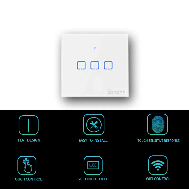 SONOFFSONOFF T0 TX умные WiFi умные переключатели с 3 бандами беспроводной Wifi переключатель для Alexa Google Home умный дом