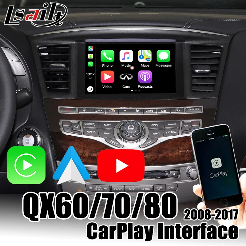 Lsailt беспроводной интерфейс CarPlay для Infiniti QX80 QX50 QX60 QX70 2014 2019 поддержка YouTube Android