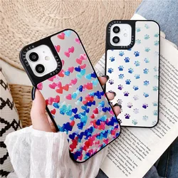 13 Case Cute Rainbow Heart Kitty Paw Glass Protector Cover for iPhone 12 Pro Max XR XS 7 8  Plus XS MAX 11 SE 2020 6 6s Cases
