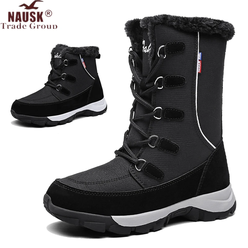 

Ankle Boots Women Shoes 2019 Winter Genuine Leather Wedges Snow Boots Female Lace-up Platform Boots Fur Boots Ladies 1621