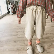 Zmbaby2019 Autumn New Style Girls Corduroy Wide-Leg 9 Pants BOY'S Pants