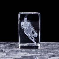 Mamba Never Out Crystal 3D Kobe Bryant Figurines Statue Laser Engraving Cube Boyfreind Birthday Commemoration Gifts 1