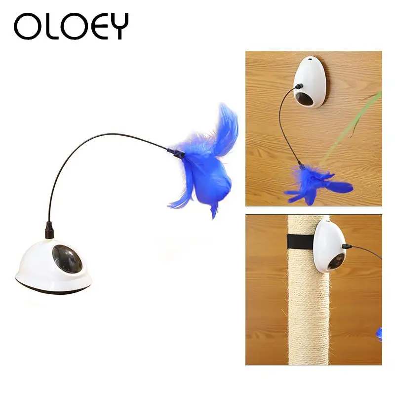 

Hangable Electric Funny Cat Feather Stick Pet Toys with LED Laser Interactive Entertaining Play Cat Feather Toys Pet Supplies