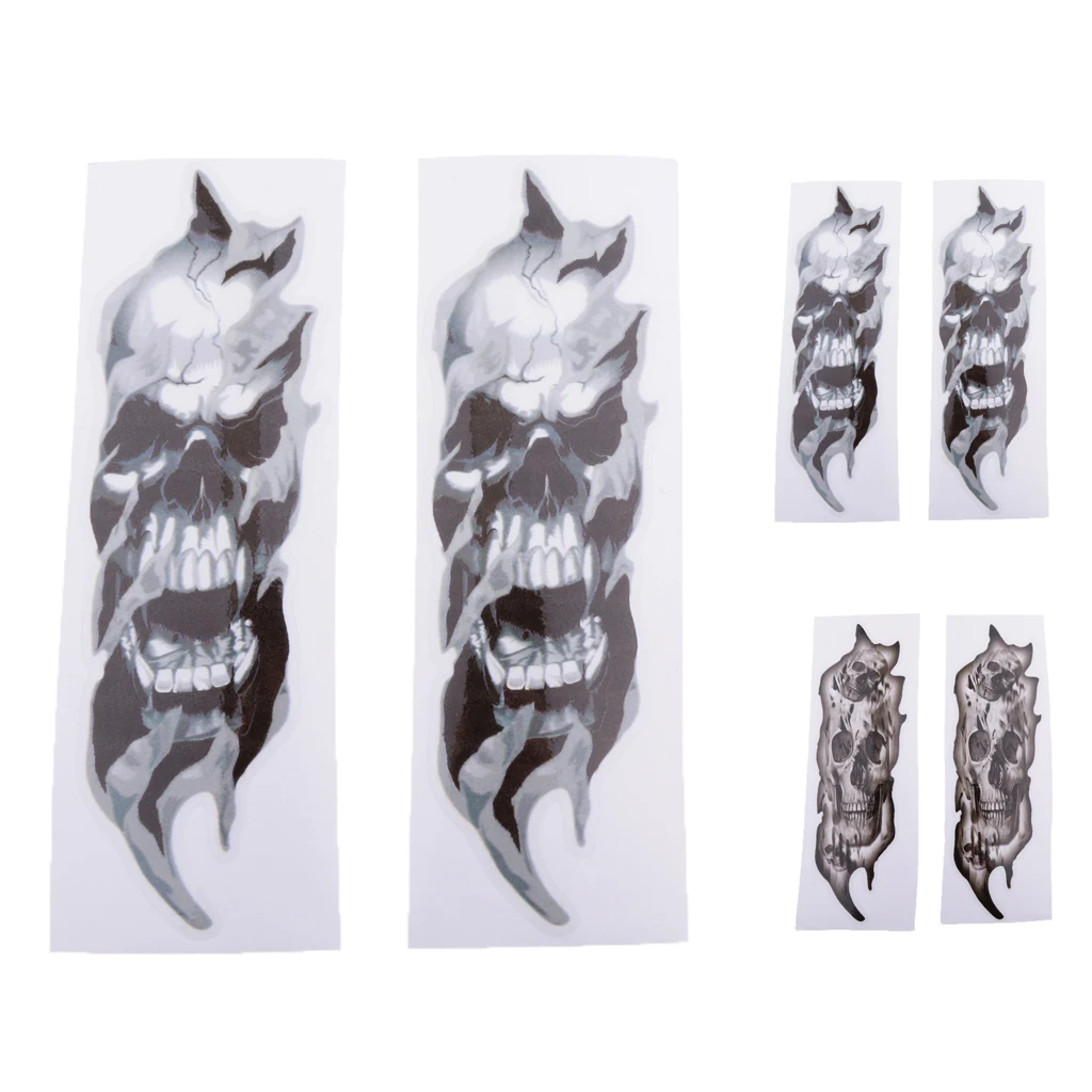 1 Pair Motorcycle Fork Skull Decals Graphic Stickers For Suzuki Boulevard Intruder 8.46*2.55*0.03 Inch