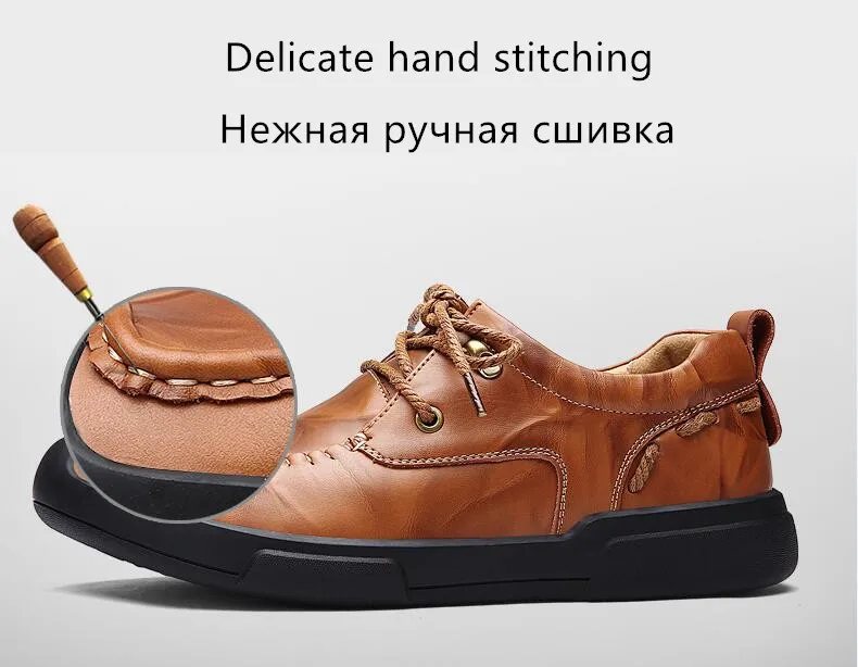 UEXIA ручной работы; Высококачественная уличная модная мужская кожаная обувь; мужские оксфорды на плоской подошве со шнуровкой; Летние Удобные Мокасины Мужская обувь