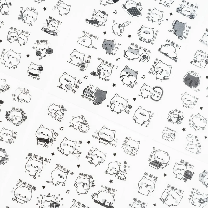 

6 Sheets/lot Cute Rabbit Stickers DIY Scrapbooking Diary Stickers Kawaii Creative Stationery Stickers for Kids School Supplies