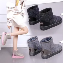 Зимние сапоги; женская теплая плюшевая обувь; Модные женские ботильоны; зимние сапоги на платформе; женская обувь с меховой стелькой; Botines Mujer;