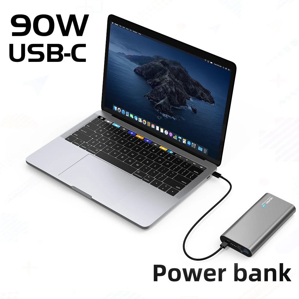 Mince Strengt Gangster 90W Dual USB-C Power Bank Portable Charger for New MacBook Pro DELL XPS  iPhone Xiao Mi Pro HP iPhone Type-C Laptops Phone QC PD _ - AliExpress  Mobile