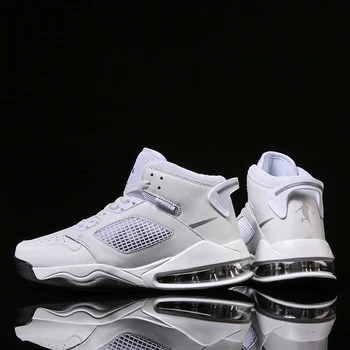 

Designer Brand Leather Sneakers Men Air Cushion Basketball Shoes High-Top Breathable Basketball Sport Shoes Light Men Gym Shoes