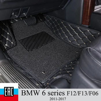 

Car Floor Mats For BMW 6 series F12/F13/F06 2011-2017 left steering wheel and protective layer Silk loop Private custom