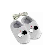 Практичный безопасный и надежный плюшевый USB обогреватель для ног, мягкая обувь с электрическим подогревом, тапочки с милыми кроликами, рождественский подарок для девочек