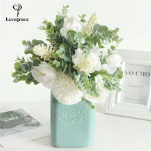 Зеленый эвцилаптус искусственные листья цветов букет поддельные цветы шелк DIY домашний декор Искусственные цветы свадебное украшение Настольный букет