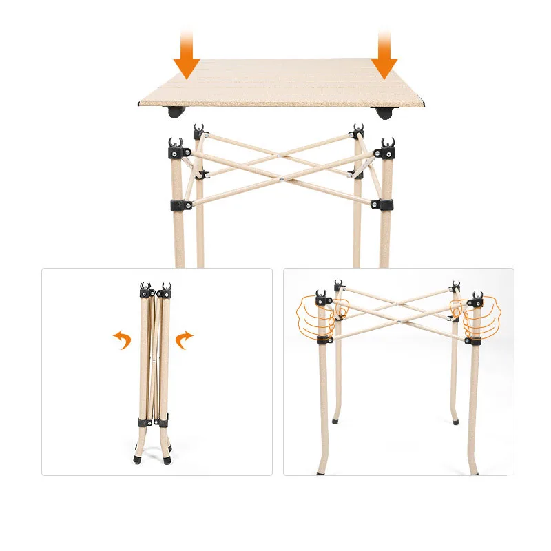  Hewolf Outdoor Folding Table and Chair 5-piece Portable Storage Stool Camping Leisure Aluminum Tabl