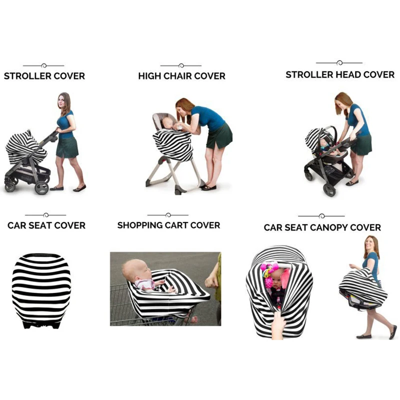Newborn Breastfeeding Cove Baby Nursing Cover Printed Shopping Cart Car Seat Canopy Stroller Feeding Baby Scarf Nursing Covers