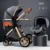Luxury Baby Stroller 3 in 1 High Landscape Baby Cart Can Sit Can Lie Portable Pushchair Baby Cradel Infant Carrier Free Shipping 10