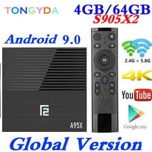 A95X F2 Android 9 0 ТВ приставка 4 Гб 64 Amlogic S905X2 Поддержка двойной Wifi 1080p 4K