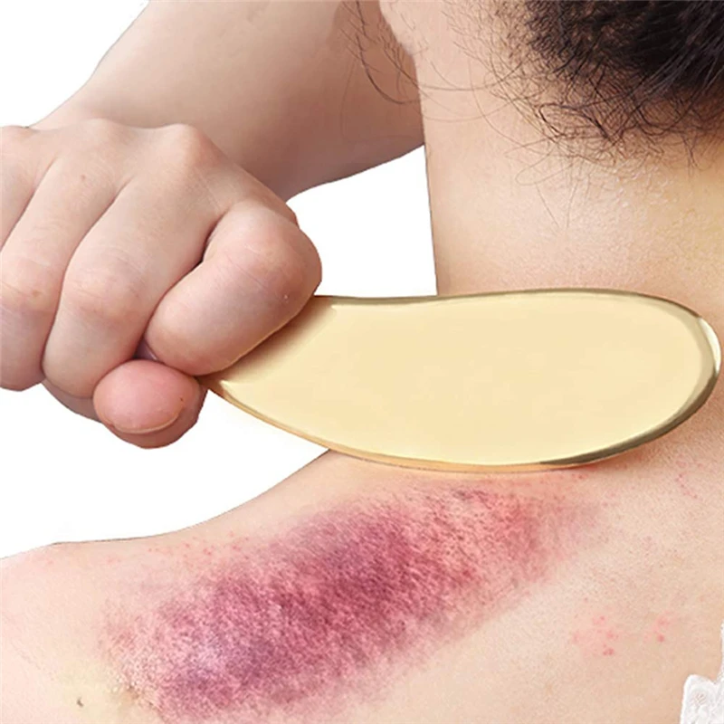 

Pure Copper Brass Scraping Board Body Massage Tool SPA Acupuncture Scraper Guasha Board For Acupuncture Massager Tools
