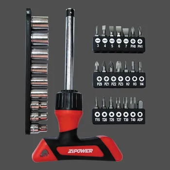 

Набор головок и бит, 31 предмет, Cr-V сталь