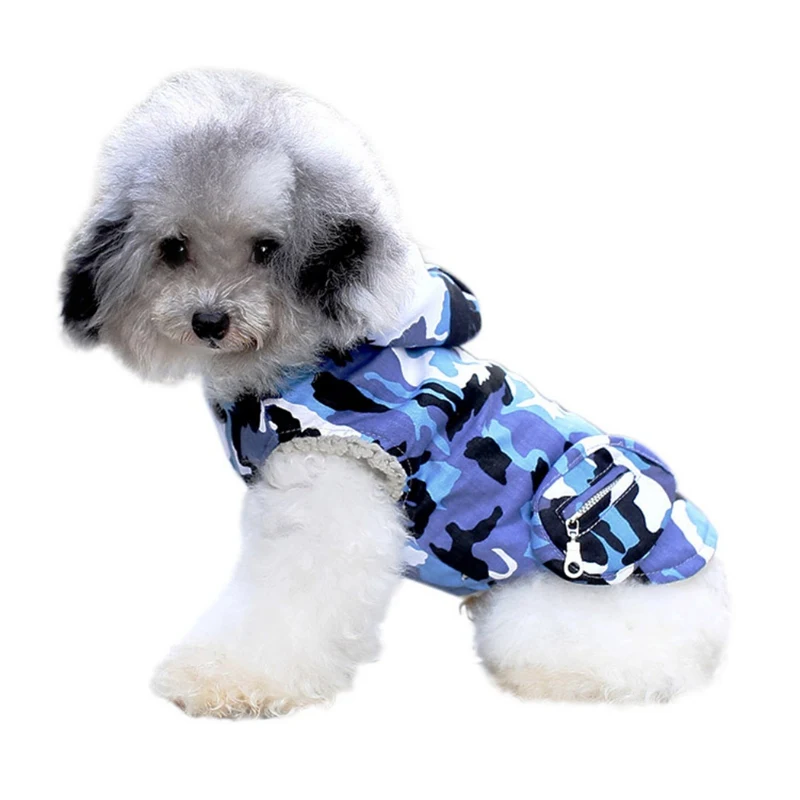 Теплая одежда для домашних собак камуфляжная одежда для домашних собак капюшон с мехом водонепроницаемый Jakcet для чихуахуа для маленьких и крупных собак XXL