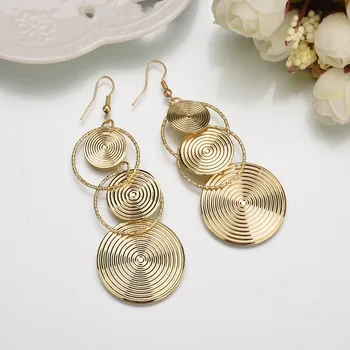 

New Style Elegant Women Circle Long Trendy Earrings Exaggeration Earing Ear Hook