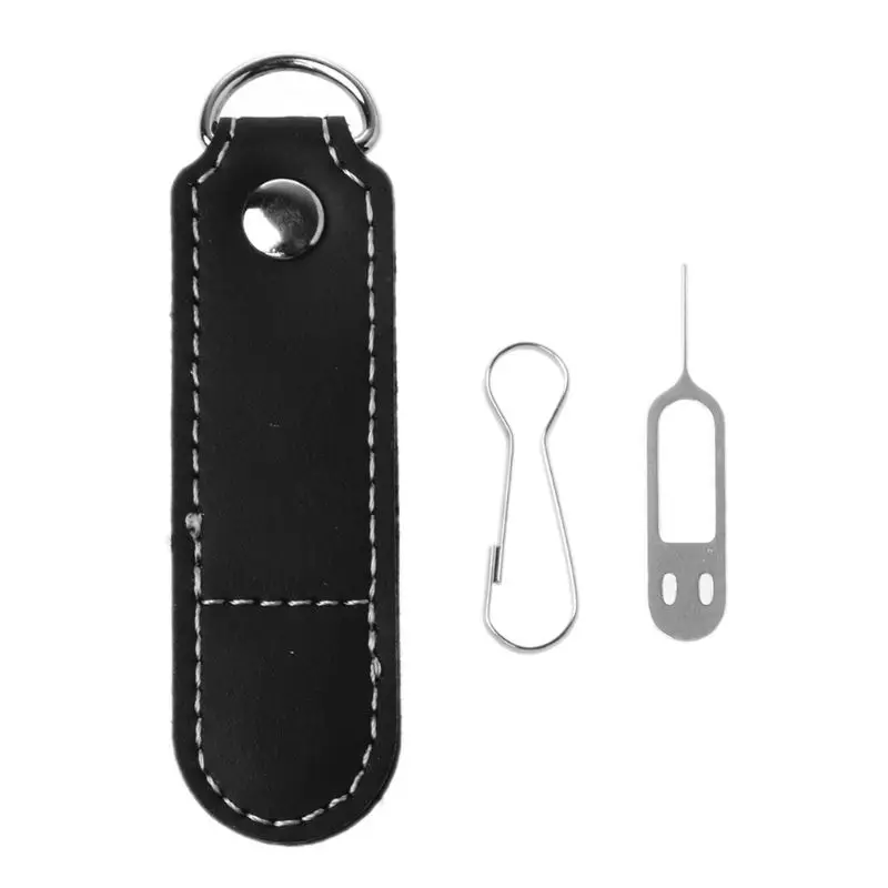 

Storage Bag Micro SD TF Memory Card Holder PU Leather Case Eject Pin Durable