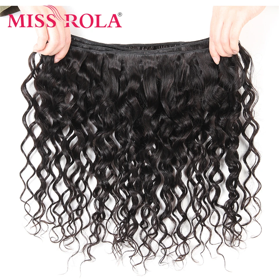 Miss Rola Water Wave Human Hair Bundles Brazilian Hair Weave Bundles Water Wave Extensions Double Wefts Natural Color