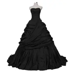 Готический плюс размер черное свадебное платье бальное платье очаровательный со шнуровкой с драпировкой халат de mariage плюс размер abito da sposa