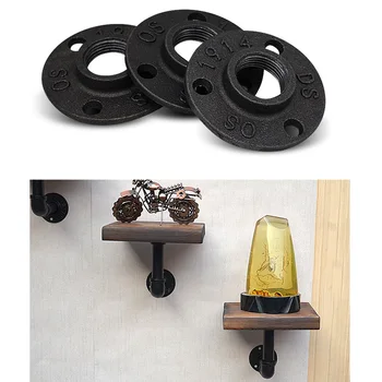 

10pcs Hardware Adapter Flange Durable Cast Iron Tool Accessories Antique Threaded Replacement Floor Wall Mount Pipe Fittings