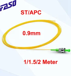 FASO 50/100Pcs ST/APC Fibre Optique Pigtail SX Noyau SM 9/125 0.9mm Tresse LSZH Veste Jaune 1m 1.5m 2m 