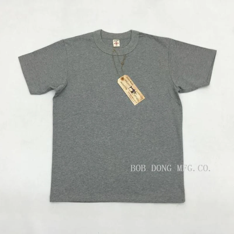 BOB DONG 300gr Basic Tee Shirts Summer Heavyweight Cotton Men's Plain T-Shirts 2