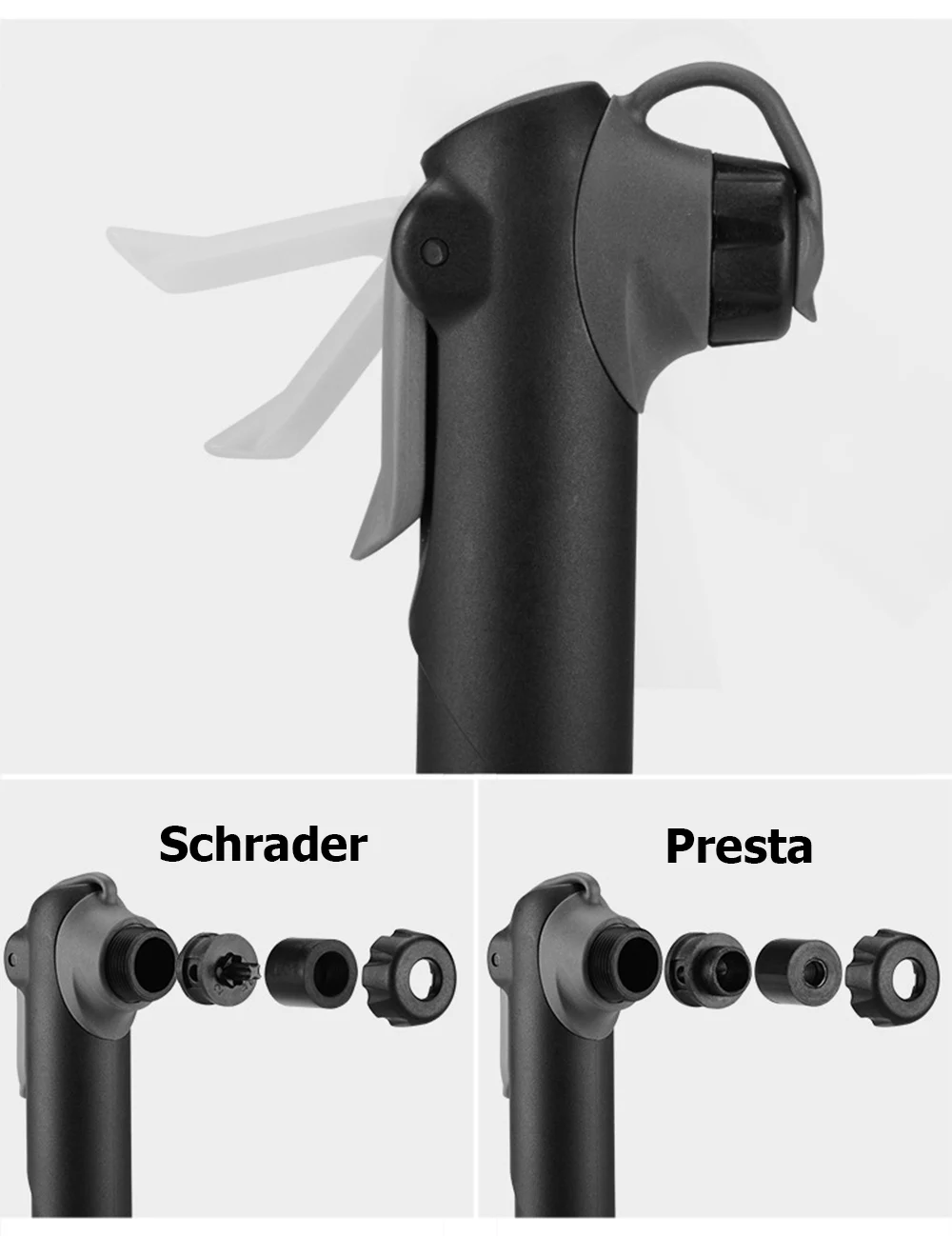 Portable Bicycle Pump Alloy Cycling Air Pump Motorcycle Tire Inflator Mini Hand Schrader Presta Valve MTB Road Bike Pump BC0280 (5)