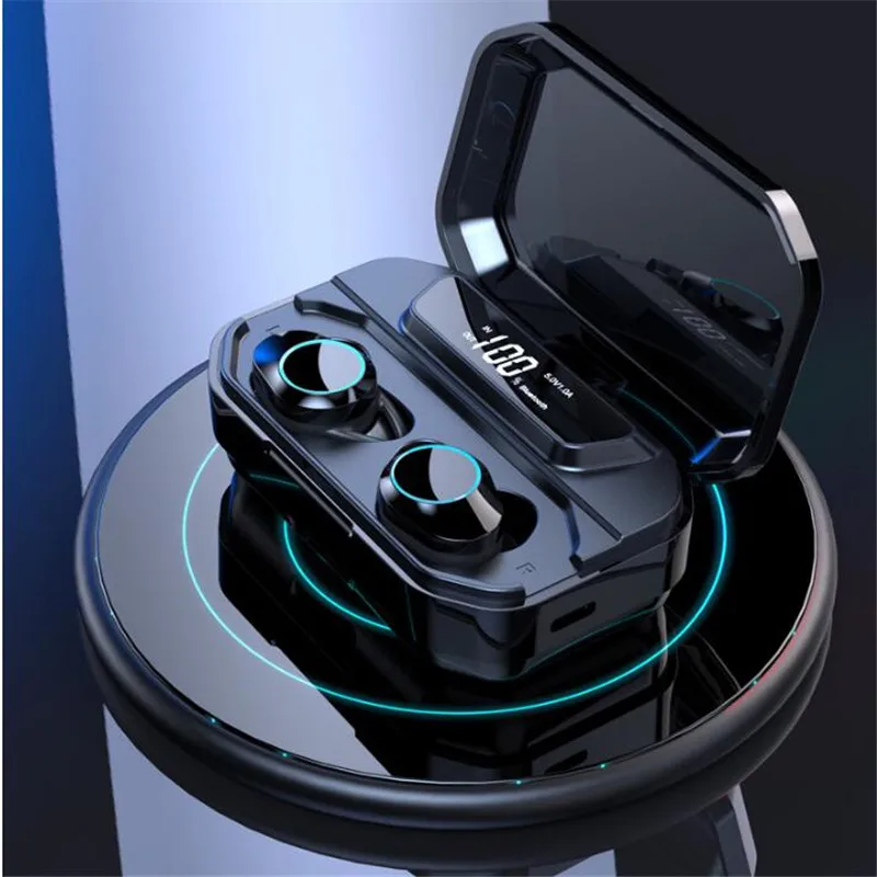 G02 Bluetooth 9D стерео наушники TWS 5,0 беспроводные наушники IPX7 Водонепроницаемая гарнитура 3300 мАч светодиодный индикатор питания дисплея банк держатель телефона
