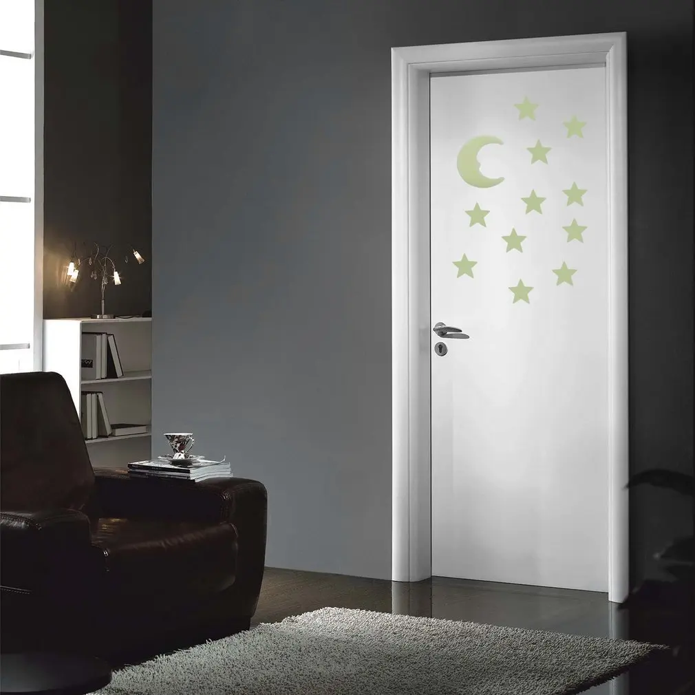 Stars Moon Glow Style In The Dark DIY Luminous Fluorescent Decal Wall Stickers Home Kids Rooms Bedroom Wall Decoration