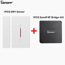 Sonoff PIR 2 датчика Sonoff DW1 датчик сигнализации RF мост 433 МГц Wifi беспроводной преобразователь сигнала для умного дома Alexa комплекты безопасности