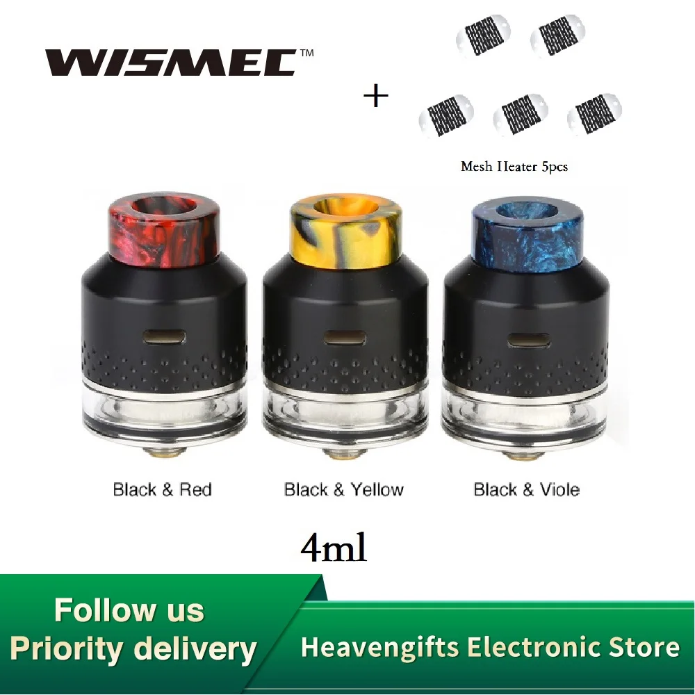 Original WISMEC KESTREL Atomizer 4ml Tank with coil less Design & Innovative MESH Heater for