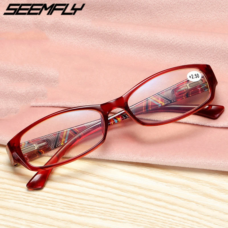 Seemfly Blue Ray блокирующие очки для чтения женские и мужские пресбиопические очки цветочный темп очки при дальнозоркости квадратные очки