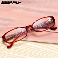 Seemfly Blue Ray блокирующие очки для чтения женские и мужские пресбиопические очки цветочный темп очки при дальнозоркости квадратные очки