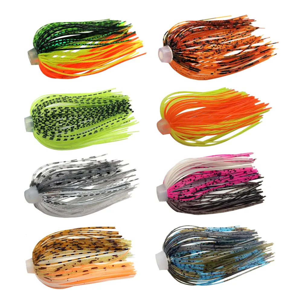 5 pcs/lot 88 Strands 64mm Silicone Skirts Elastic hole Umbrella skirts Fishing Accessories Buzzbaits Spinner Buzz Bait