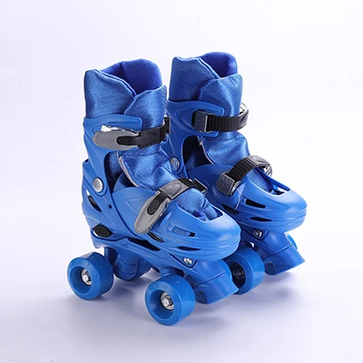 1 пара Прекрасные Дети Подростки двойная линия Quad параллельные коньки обувь ботинки 4 колеса противоударный с тормозом стабильная - Цвет: Blue S EUR29-33