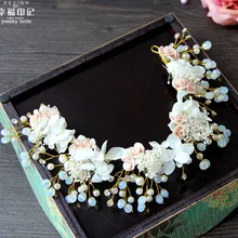Корейский стиль невесты оголовье студия ручной работы сохраненный свежий цветок Гирлянда серьги комплект из двух частей свадебное платье с кристаллами Cer
