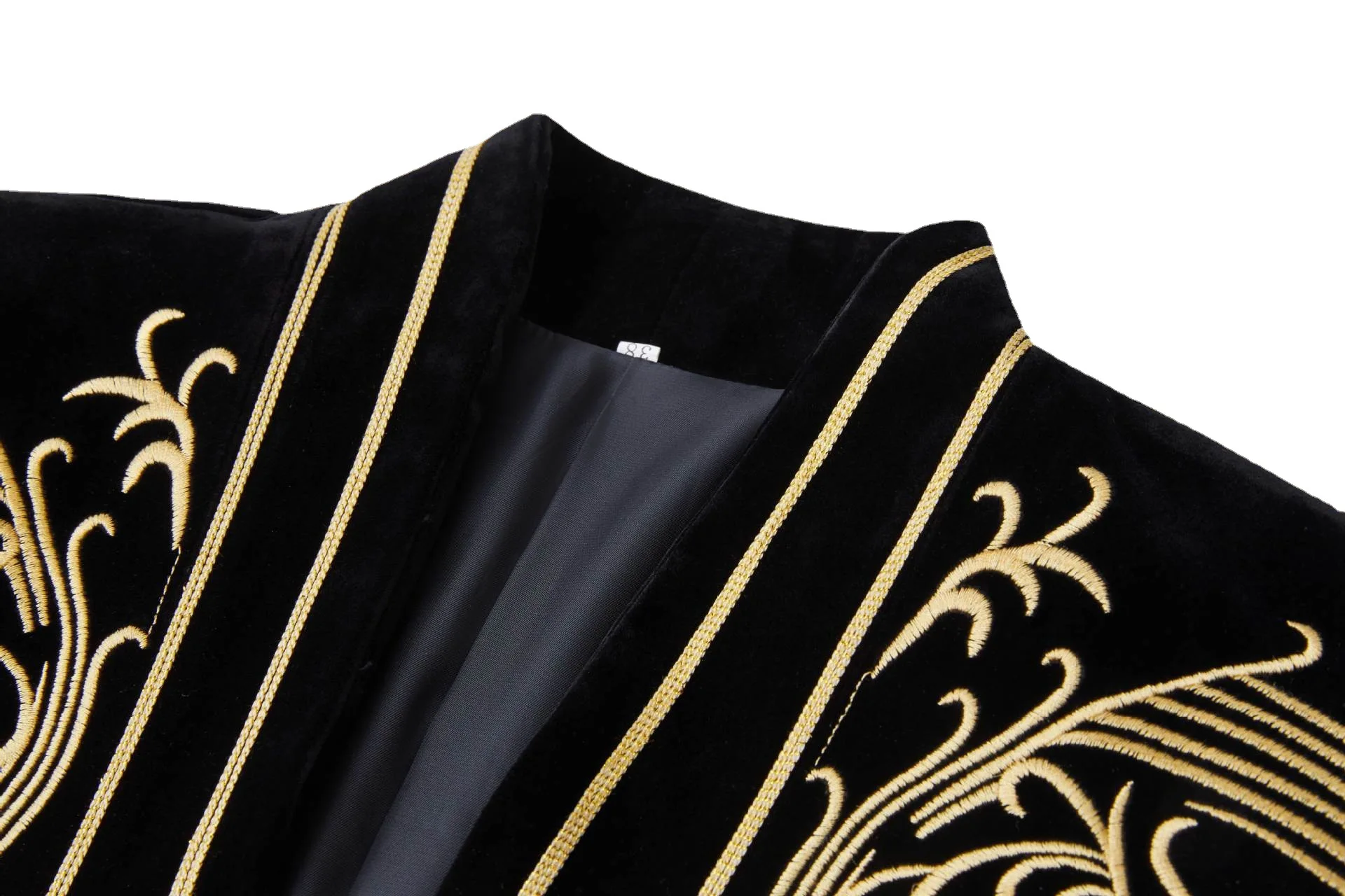 Men Gold Embroidery Velvet Blazer Court Suit Jacket Bar Nightclub Concert Male Singer Cardigan Blazers Stage Performance Costume